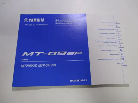 INSTRUCTIEBOEKJE Yamaha MT 09 2018 - 2020