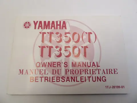 INSTRUCTIEBOEKJE Yamaha TT 350 1986 - 1988