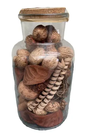 DECO GLAS BOTTLE FLORA 210 LIGHT BROWN NIEUW