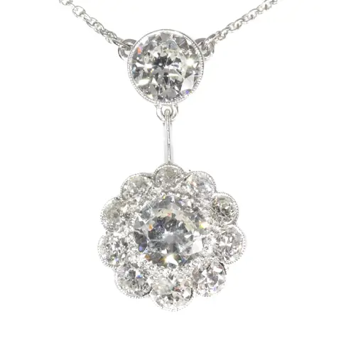 Art Deco Reverie: Fifties Old Cut Diamond Pendant with 4.27ct Elegance