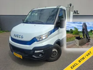 Iveco Daily 3.0I CNG Kraan Laadbak AUT-6 HIAB 3-Persoons Navi Ecc Trekhaak Camera Blue power Alpine 
