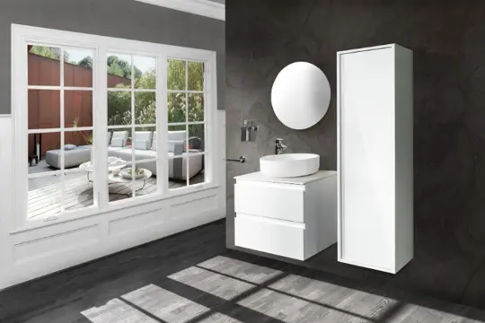 Badmeubel Sally 60cm - Incl keramische wastafel Mat Wit