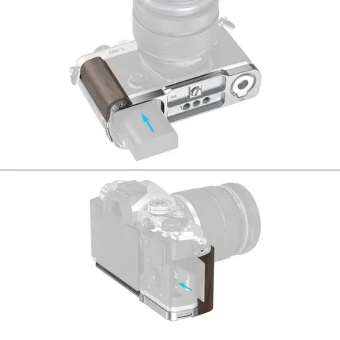 SmallRig 5563 L-Shaped Mount Plate With Wooden Handle For OM SYSTEM OM-3