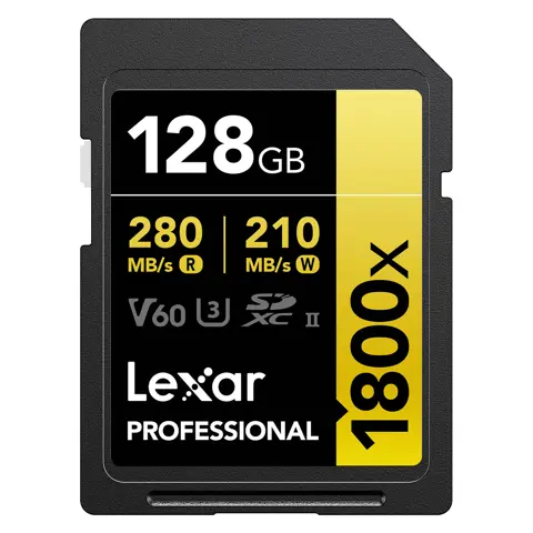 Lexar SDXC Professional 128GB 1800X UHS-II V60 Gold