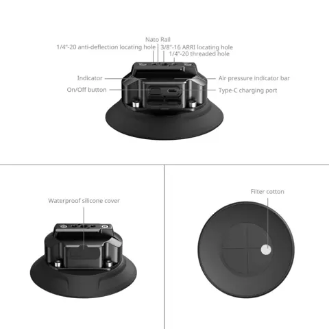 SmallRig 5399 5 Electric Suction Cup Mount Kit
