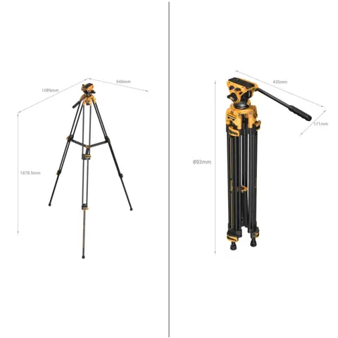 SmallRig 5523 Heavy-Duty Fluid Head Tripod AD-01 (Bumblebee Edition)