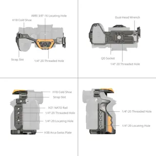 SmallRig 5518 Hawklock Quick Release Cage Kit For Sony A7R V / A7 IV / A7S III (BumbleBee Edition)