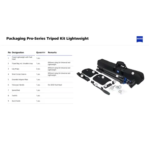 Zeiss Pro-Series Statief lichtgewicht Kit