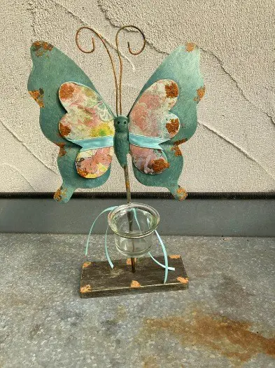 BUTTERFLY STANDAARD MET WAXINELICHT GROEN