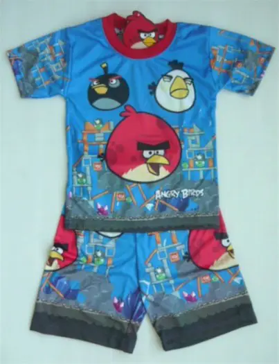 Angry Birds Set - maat 98 blauw shirt &amp; korte broek *