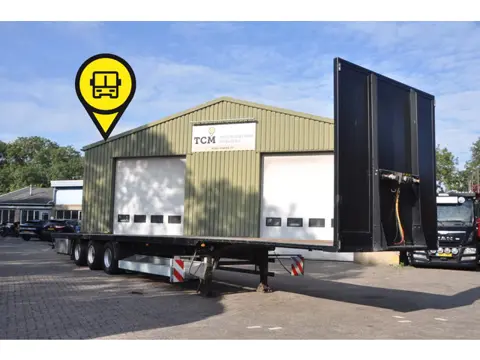 LAG 3x BPW PLATTE-TRAILER MET BREED BORDEN EN RONGEN