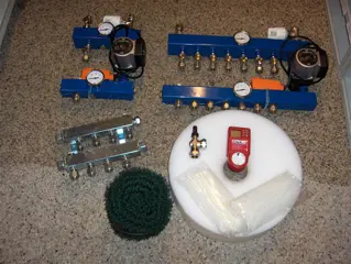 Vloerverwarming/noppenplaat/verdeler/isolatiefolie