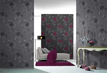 Retro bloemen grijs mooie behang 24