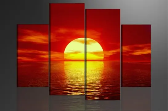 Nieuw canvas schilderij 4-luik Sunshine 130 x 80 cm