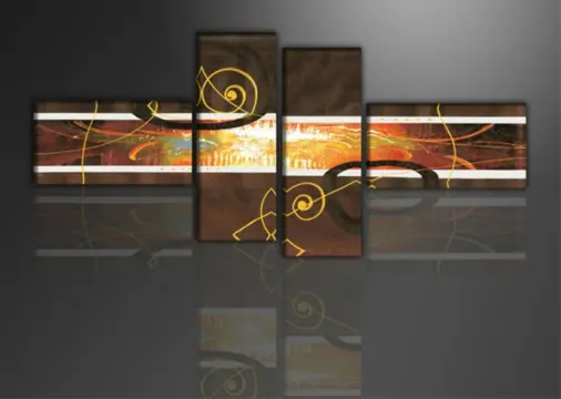 Nieuw canvas schilderij 4-luik Abstract 195 x 80 cm