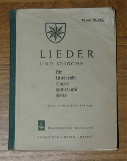 Boekje Liederen en Spreuken, Duits, 1954.