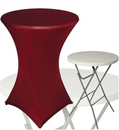 Tafelrok voor statafel 80cm kleur Bordeaux - tafelrokken