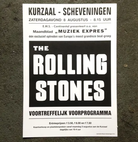 Rolling Stones concert poster Kurhaus 1964. Het nooit