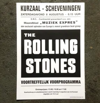 Rolling Stones concert poster Kurhaus 1964. Het nooit