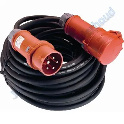 CEE-verlengsnoer 16A 400V L=10m H07RN-F 5x1,5mm2 5-polig kra