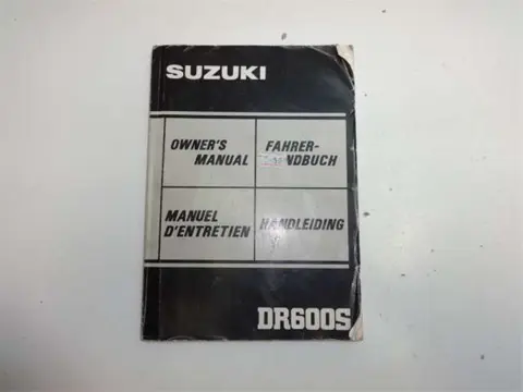 INSTRUCTIEBOEKJE Suzuki DR 600 S 1985 - 1989