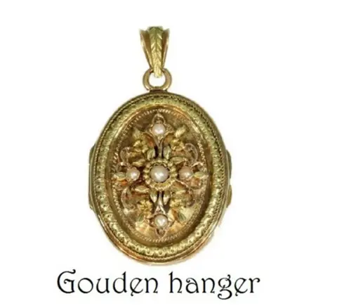 Gouden, diamanten en platina ketting of hanger.