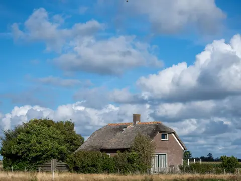 Vrijstaand rietgedekt vakantiehuis op kleinschalig landgoed