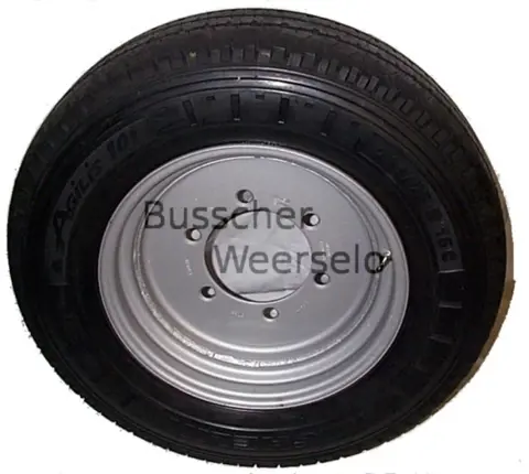 Wiel 16" Compl. 205*6 225/75 1250KG Nieuw 12P Aanhangwagen