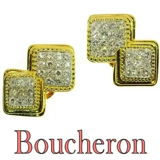 1950s Parisian Elegance: Boucheron's Gold and Diamond Earclips