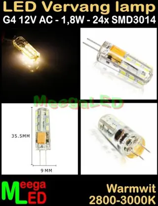 LED G4 vervanglamp spot - Diverse modellen en maten voor 12V