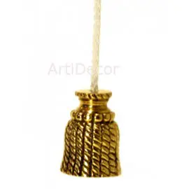 Trekkoord trekknop sierkwast messing.