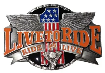 Buckle / gesp " Live to ride, ride to live "