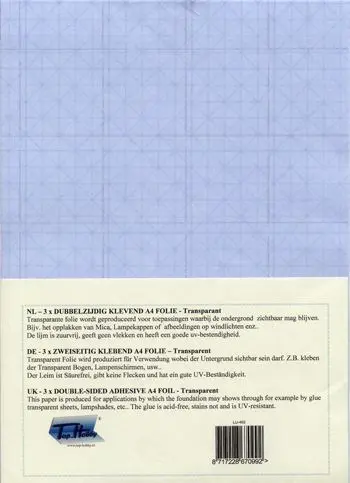 Dubbelzijdig Klevend Transparante A4 Folie - LIJ-402