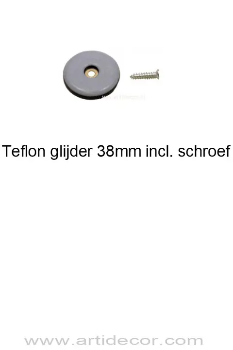 Teflon glijder 38mm incl. schroef