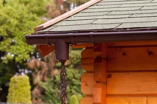 Koop nu een mooie bruine kunststof regenketting set!