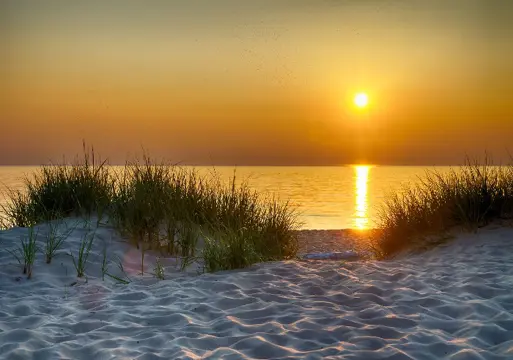 Zonsondergang strand fotobehang *Fotobehang4you