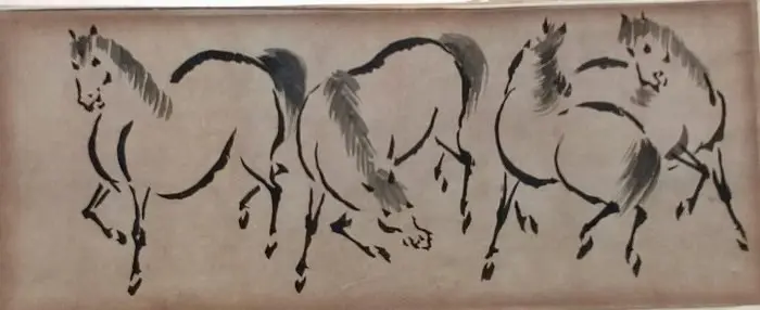 Kiosai grey-wash paarden 9 x 23 cm