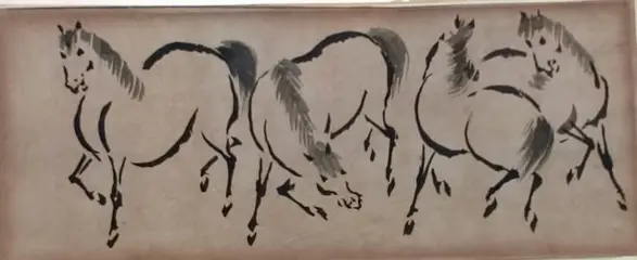 Kiosai grey-wash paarden 9 x 23 cm