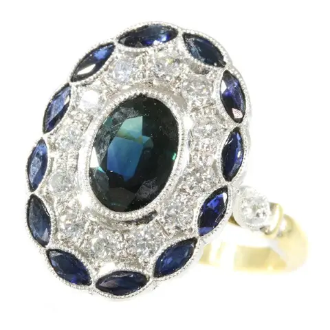 Vintage Vows: A Sapphire Ring Weaving Romance and History