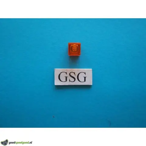 Steen 1x1 (1) oranje transparant nr. 16280
