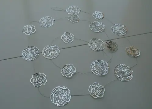 GUIRLANDE RAAM DECORATIE ZILVER 2 MTR Nieuw