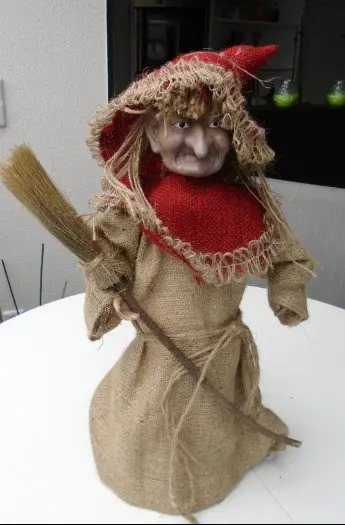 Halloween HEKS JUTE KLEED 60 CM NIEUW