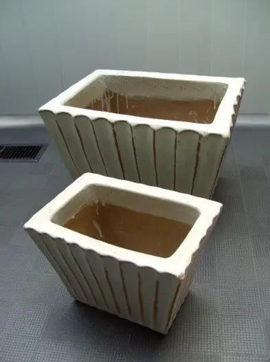 BLOEMPOTTEN 2 DLG SET ANTIEK LOOK GROOT nieuw