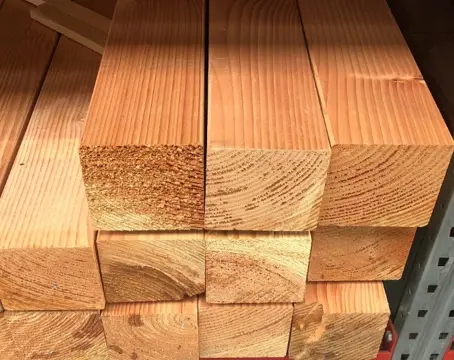 Geschaafde douglas paal 14 x 14 x 300 cm