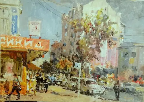 V Vlaskov 3 oilsketches 30 x 20 cm