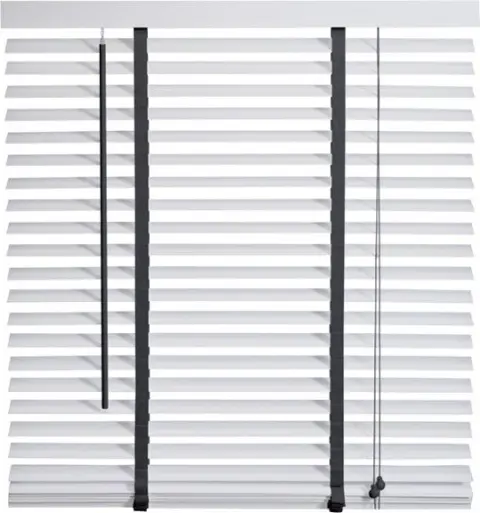 Jaloezie Hout - 50mm - Uni FSC Wit/Donkergrijs - 140x175 cm