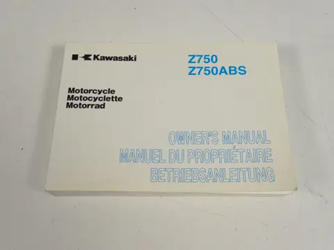 INSTRUCTIEBOEKJE Kawasaki Z 750 2007 - 2010