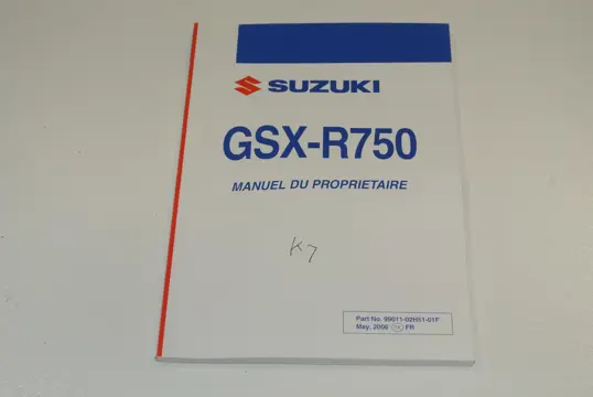 INSTRUCTIEBOEKJE Suzuki GSX R 750 2006 - 2007