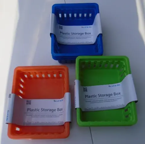 PLASTIC KORFJES 3 KLEUREN SET 3 STUKS NIEUW