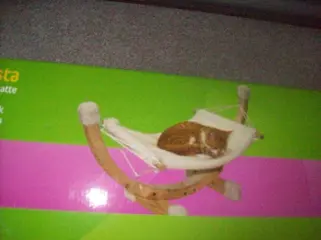 Houten katten hangmat (NIEUW)